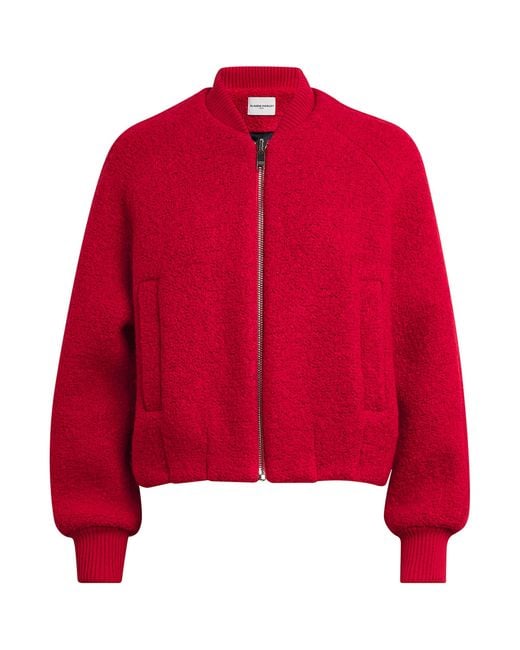 Claudie Pierlot Red Virgin Wool-Blend Bomber Jacket