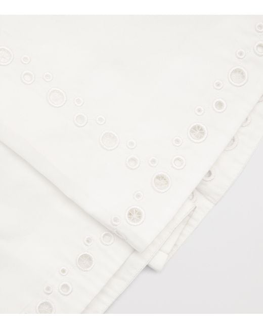 Thom Browne White Cotton Anglaise Shirt Dress