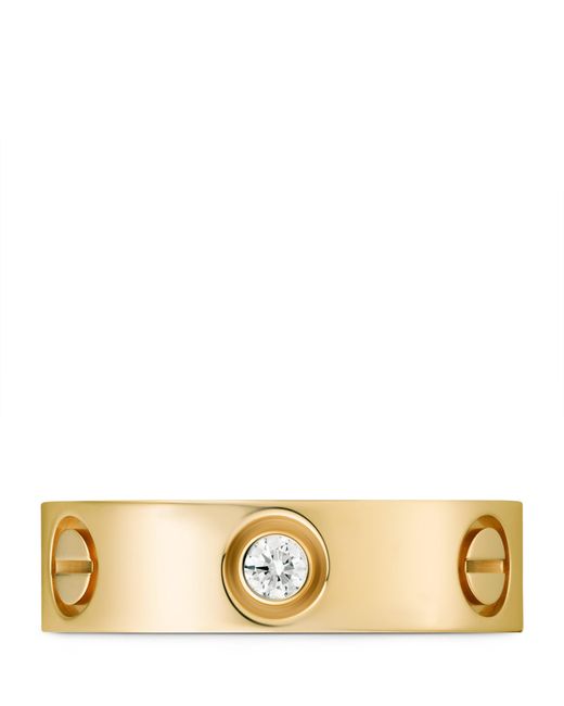Cartier Metallic Yellow Gold And Diamond Love Ring