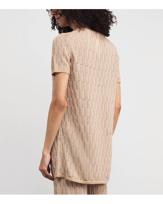 Lafayette 148 New York Natural Cotton Lace-Knit Cardigan