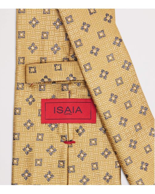 Isaia Metallic Silk Tie for men