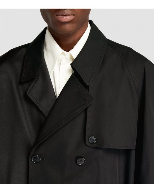 MM6 by Maison Martin Margiela Black Storm-flap Trench Coat for men
