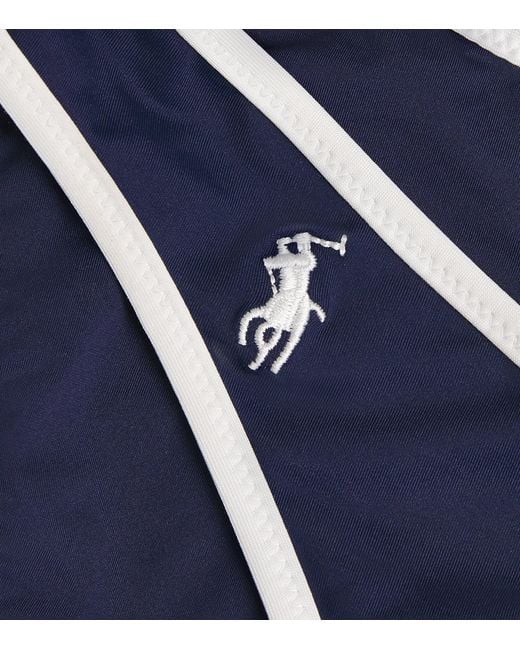 Polo Ralph Lauren Blue Polo Pony Two-Tone Bikini Bottoms
