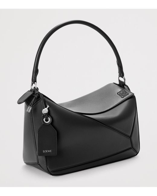 Loewe Black Medium Leather Featherlight Puzzle Top-Handle Bag