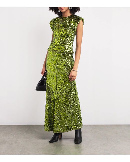 ganni green sequin dress Top in Sherri Hill Dress 56860
