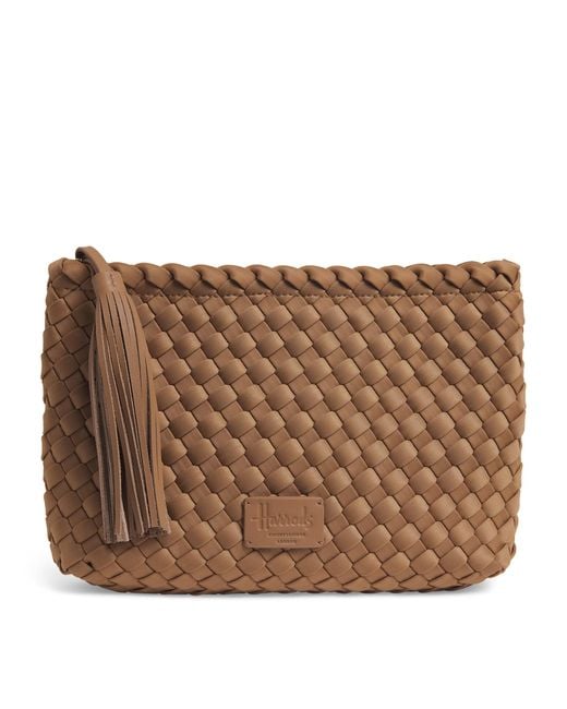 Harrods Brown Neoprene Woven Pouch for men