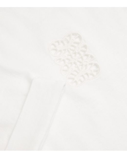 Sandro White Cotton Monogram T-Shirt