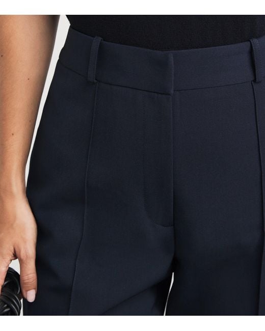 Claudie Pierlot Blue High-Rise Cigarette Trousers