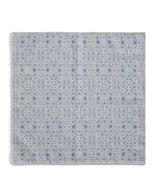Eleventy Gray Wool-Blend Pocket Square for men