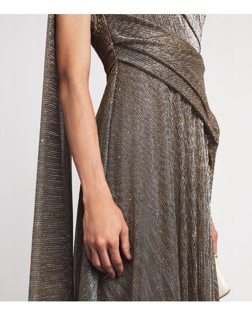 Talbot Runhof Natural Voile Cape Gown