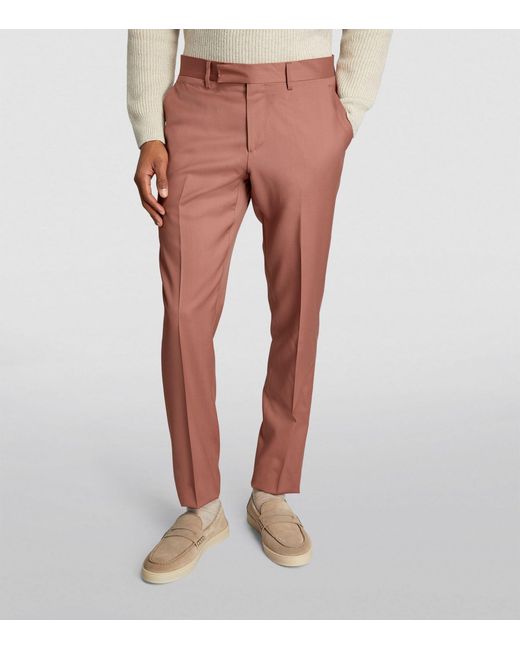 Lardini Pink Wool Straight Chinos for men