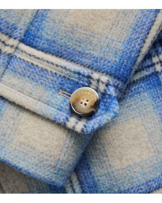 Isabel Marant Blue Wool-blend Emeline Round-neck Coat