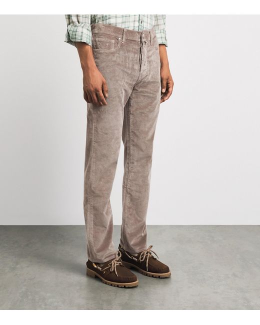 Jacob Cohen Gray Corduroy Edo Straight-Fit Chinos for men