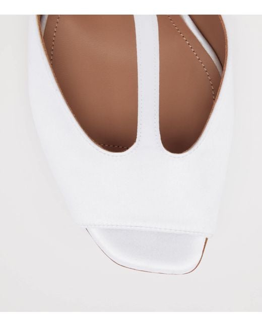 Malone Souliers White Satin Nomi Sandals 90