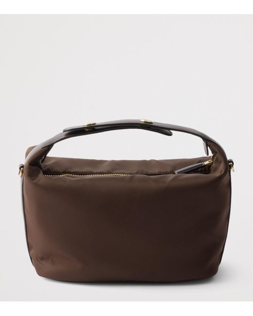 Prada Brown Mini Re-Nylon Chérie Top-Handle Bag
