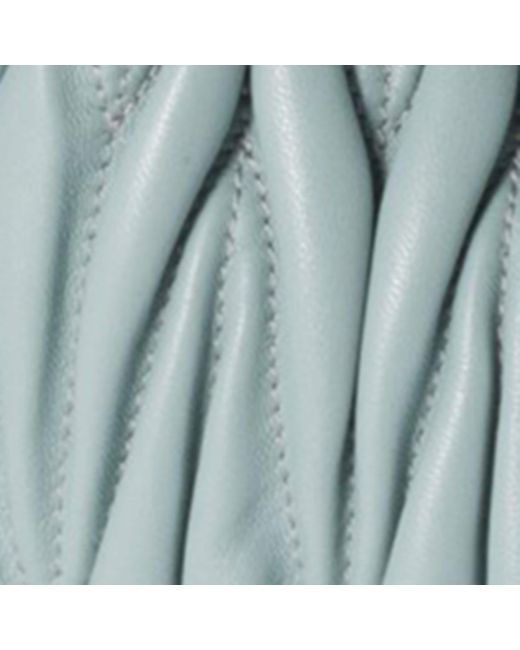 Miu Miu Blue Matelassé Leather Wander Top-Handle Bag