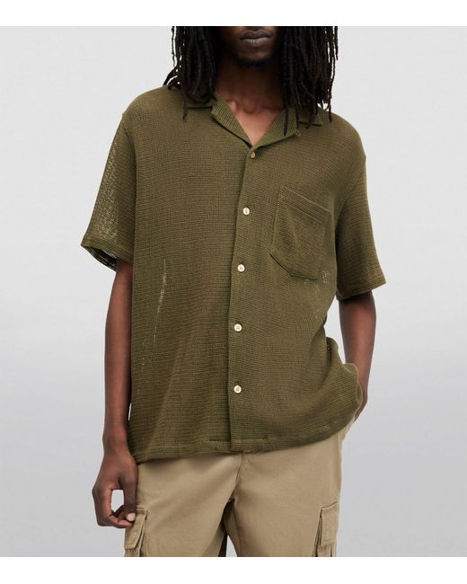 AllSaints Green Cotton Sortie Shirt for men