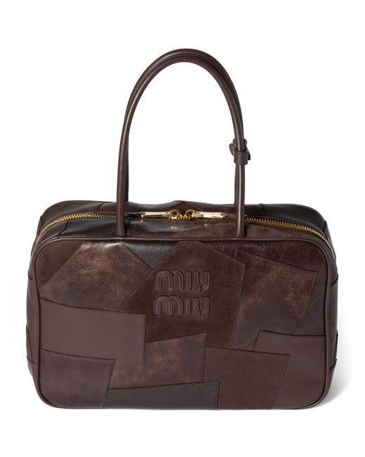 Miu Miu Brown Leather Beau Top-Handle Bag
