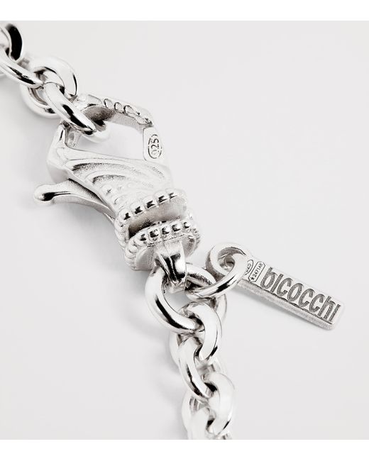 Emanuele Bicocchi White Sterling Cross Chain Necklace for men