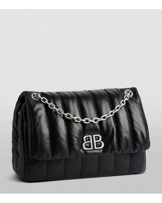 Balenciaga Black Mini Leather Monaco Shoulder Bag
