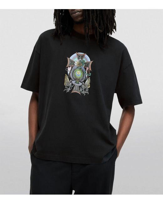 AllSaints Black Organic Cotton Free Spirit T-shirt for men