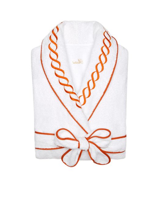 Pratesi White Cotton Treccia Bathrobe for men