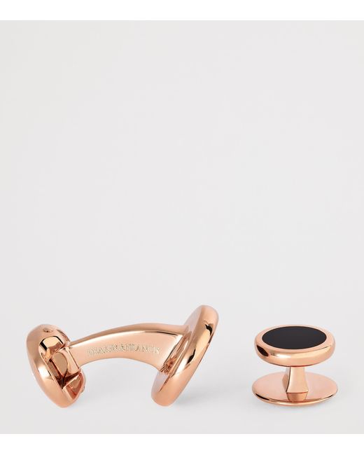 Deakin & Francis Metallic Onyx Cufflinks Dress Set for men