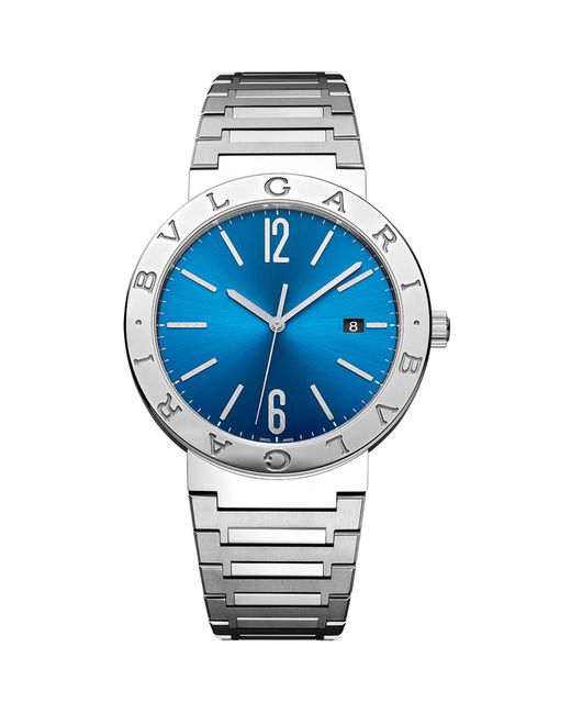 BVLGARI Blue Stainless Steel Watch 41mm for men