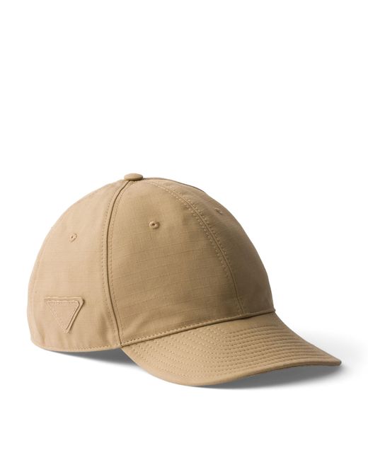 Prada Natural Cotton Ripstop Baseball Cap for men