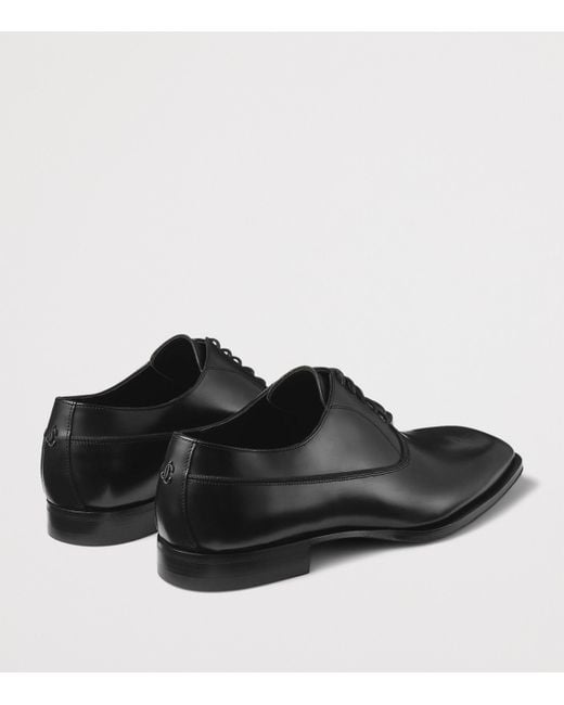 Jimmy Choo Black Foxley Leather Oxford Shoes for men