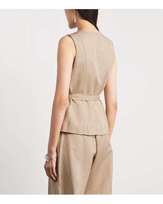 ME+EM Natural Wrap-Around Waistcoat