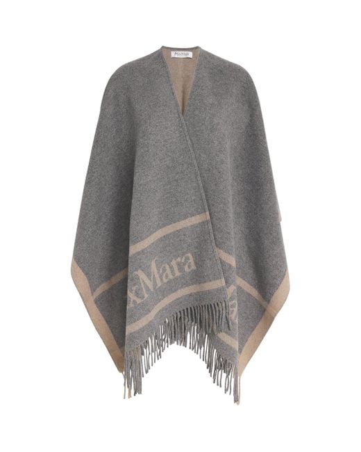 Max Mara Gray Cashmere Scarf
