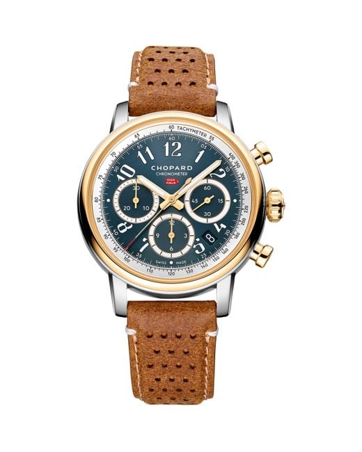 Chopard Metallic And Lucent Steel Mille Miglia Chronograph Watch for men