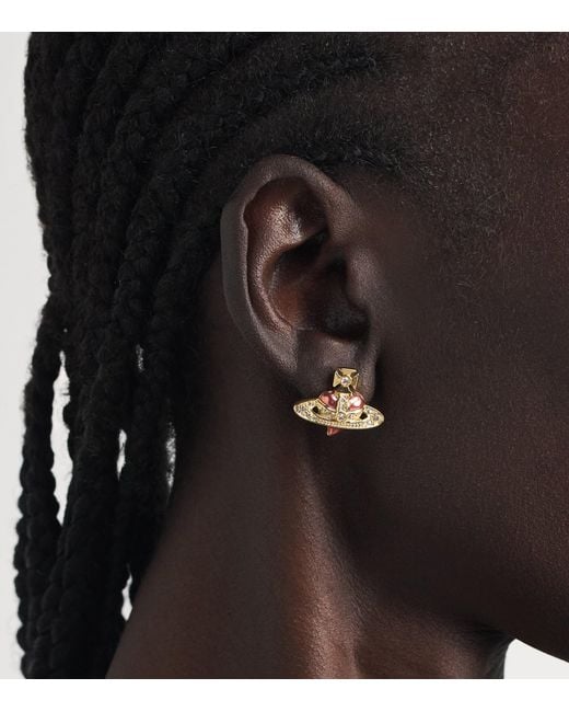 Vivienne Westwood Natural Diamante Heart Earrings