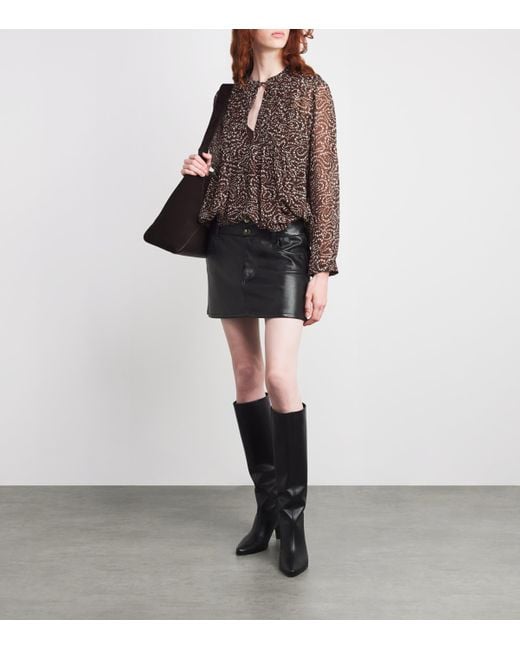 Alice + Olivia Black Faux Leather Laika Mini Skirt