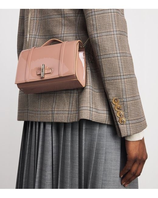 Malone Souliers Pink Small Patent Leather May Top-Handle Bag