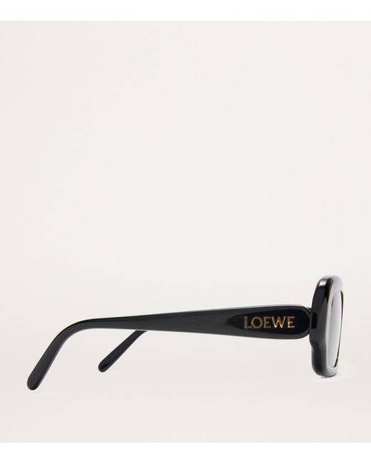 Loewe Black Acetate Rectangular Slim Sunglasses