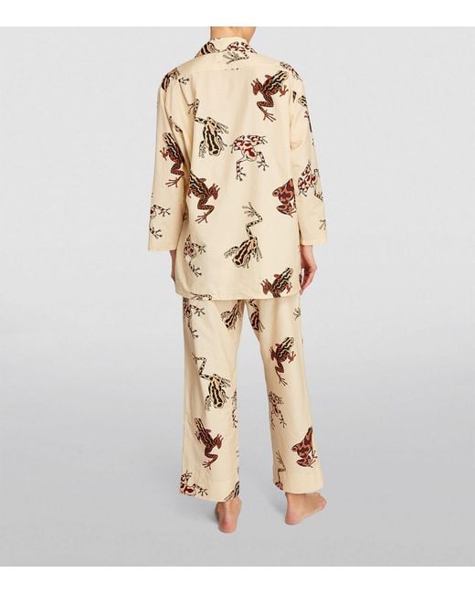 Olivia Von Halle Natural Cotton Frog Lila Pyjamas