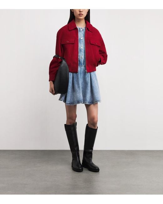 Claudie Pierlot Blue Denim Flared Mini Dress