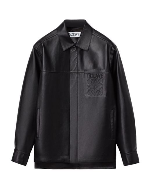Loewe Black Leather Jacket for men
