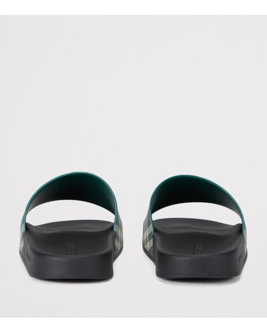 Burberry Green Check Slides for men