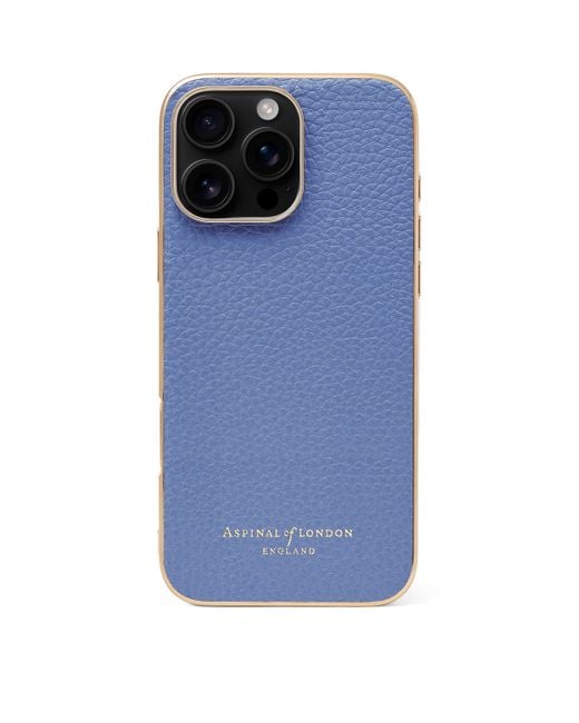 Aspinal Blue Leather Iphone 16 Pro Max Case