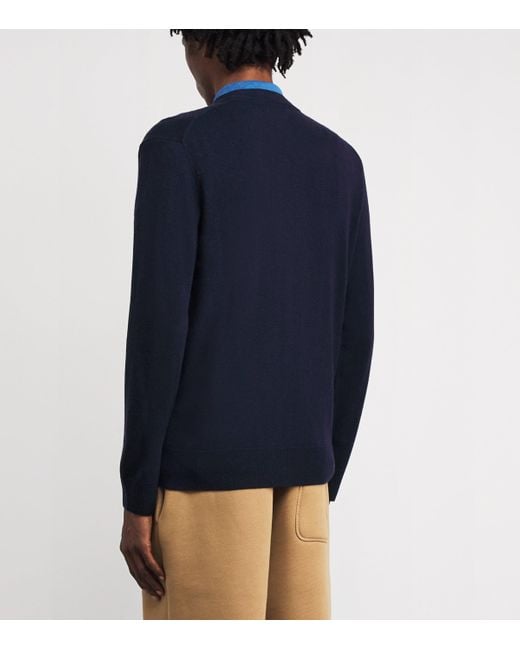 Polo Ralph Lauren Blue Wool Polo Pony Cardigan for men