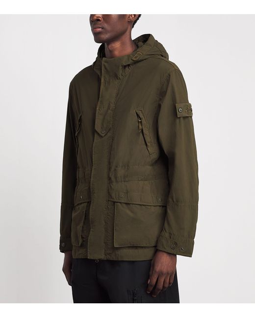 Stone Island Green Nylon Hooded Jacket for men