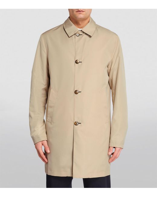 Canali Blue Reversible Mac Raincoat for men