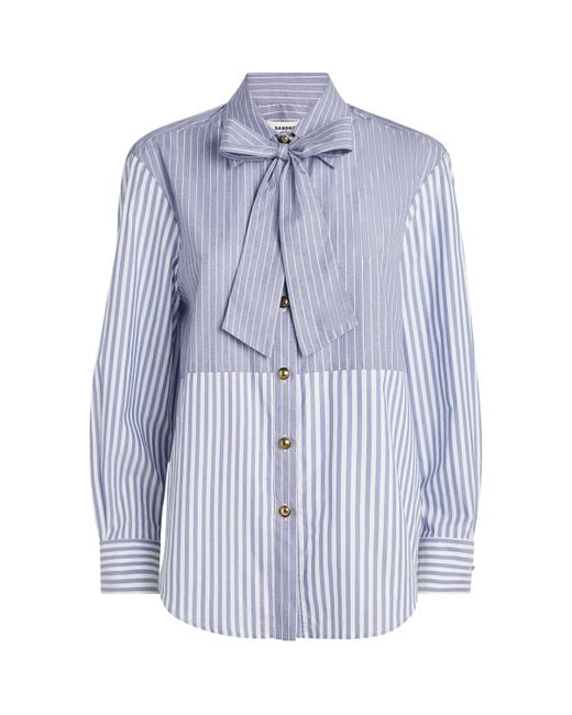 Sandro Blue Cotton Stripe Shirt