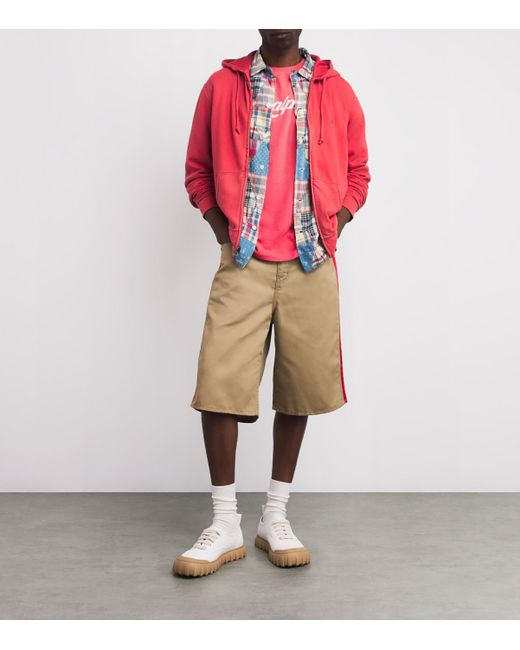 Polo Ralph Lauren Red Cotton Polo Pony Zip-Up Hoodie for men