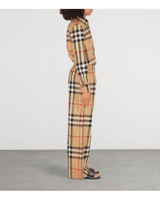 Burberry Natural Cotton Check Trousers