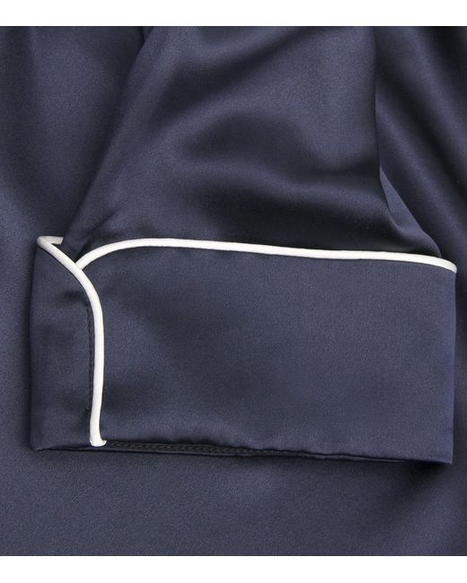 Olivia Von Halle Blue Silk Coco Pyjama Set