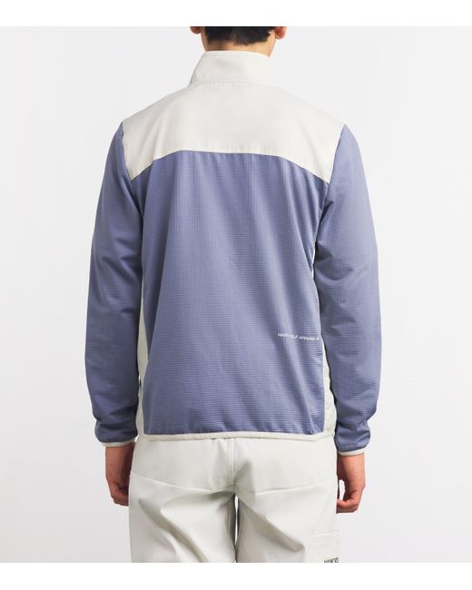 Manors Blue Fleece Hybrid Golf Jacket for men